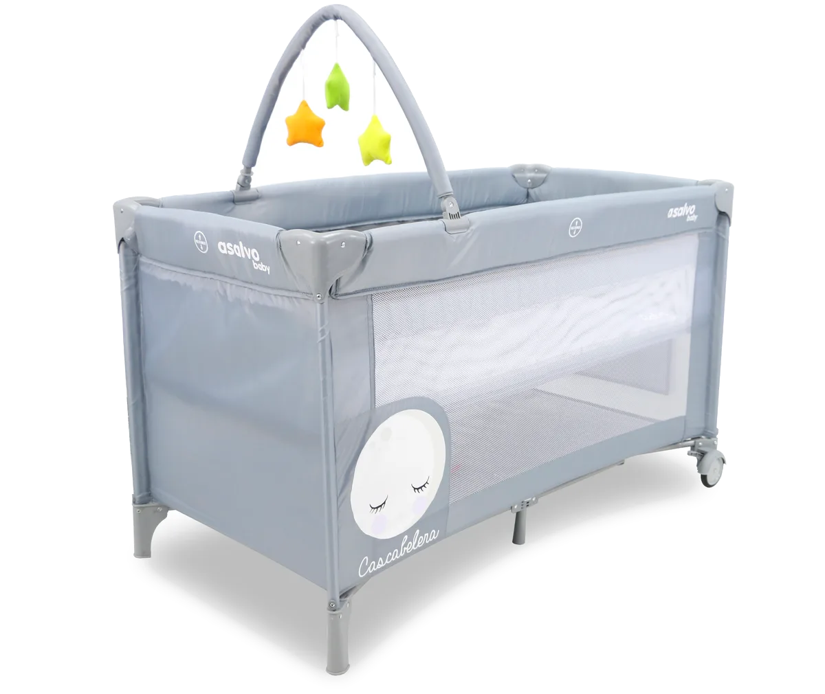 Asalvo Travel Cot Complete Duo with Insert, Moon - image 1