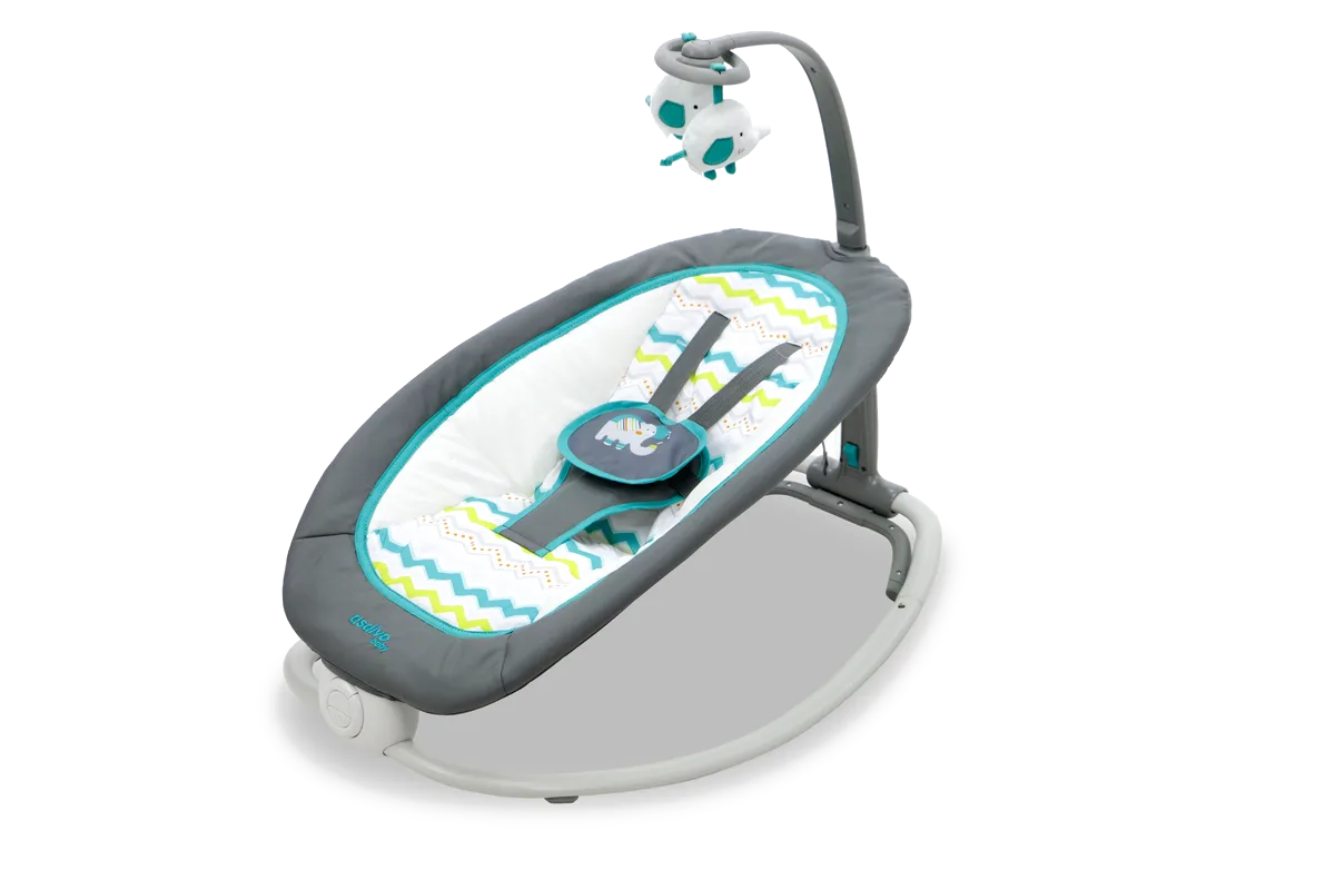 Asalvo Baby Bouncer Fold Elephant, Aqua - image 1
