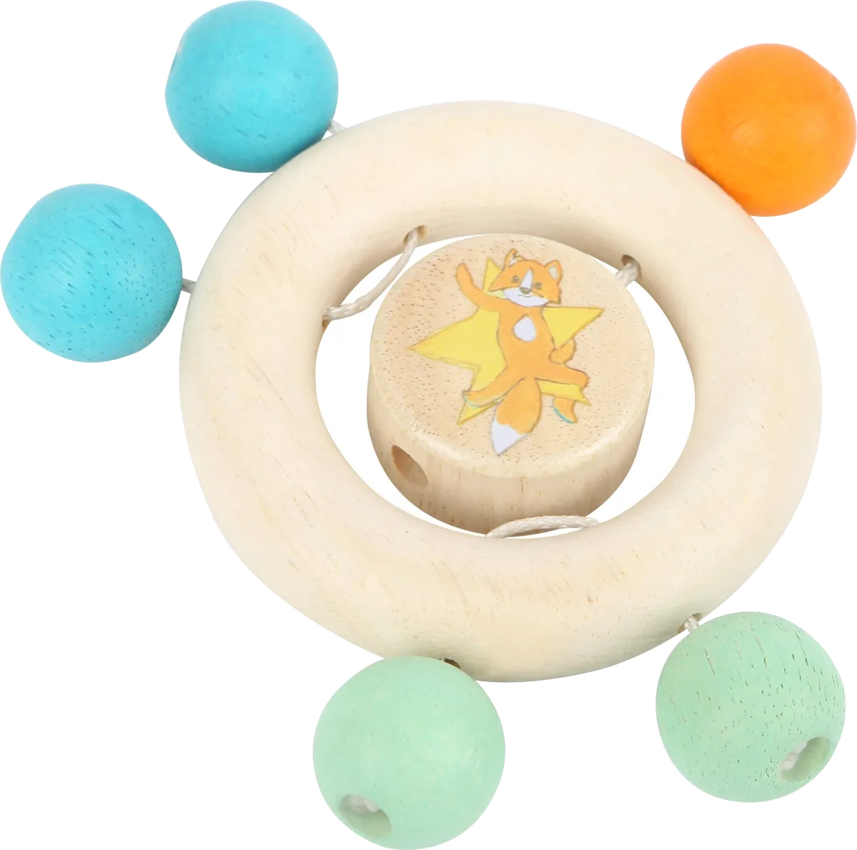 small foot Grab Rattle with Beads, Lex the Fox - image 1